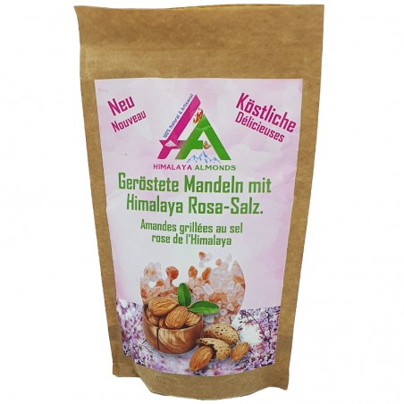 Geröstete Mandeln mit rosa Himalaya-Salz in 100g Verpackung Geröstete Mandeln mit rosa Himalaya-Salz in 100g Verpackung