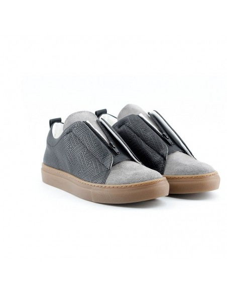 GREGORIO Sneakers Made in Italia pour Homme – Cuir & Tissu – Confort et Style Urbain