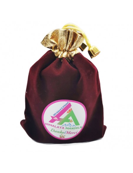 cadeau en velour : amandes au sel d'Himalaya 50g en jarre